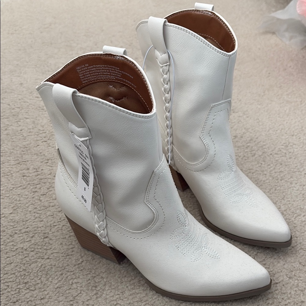 Dolce Vita White Cowboy Boots